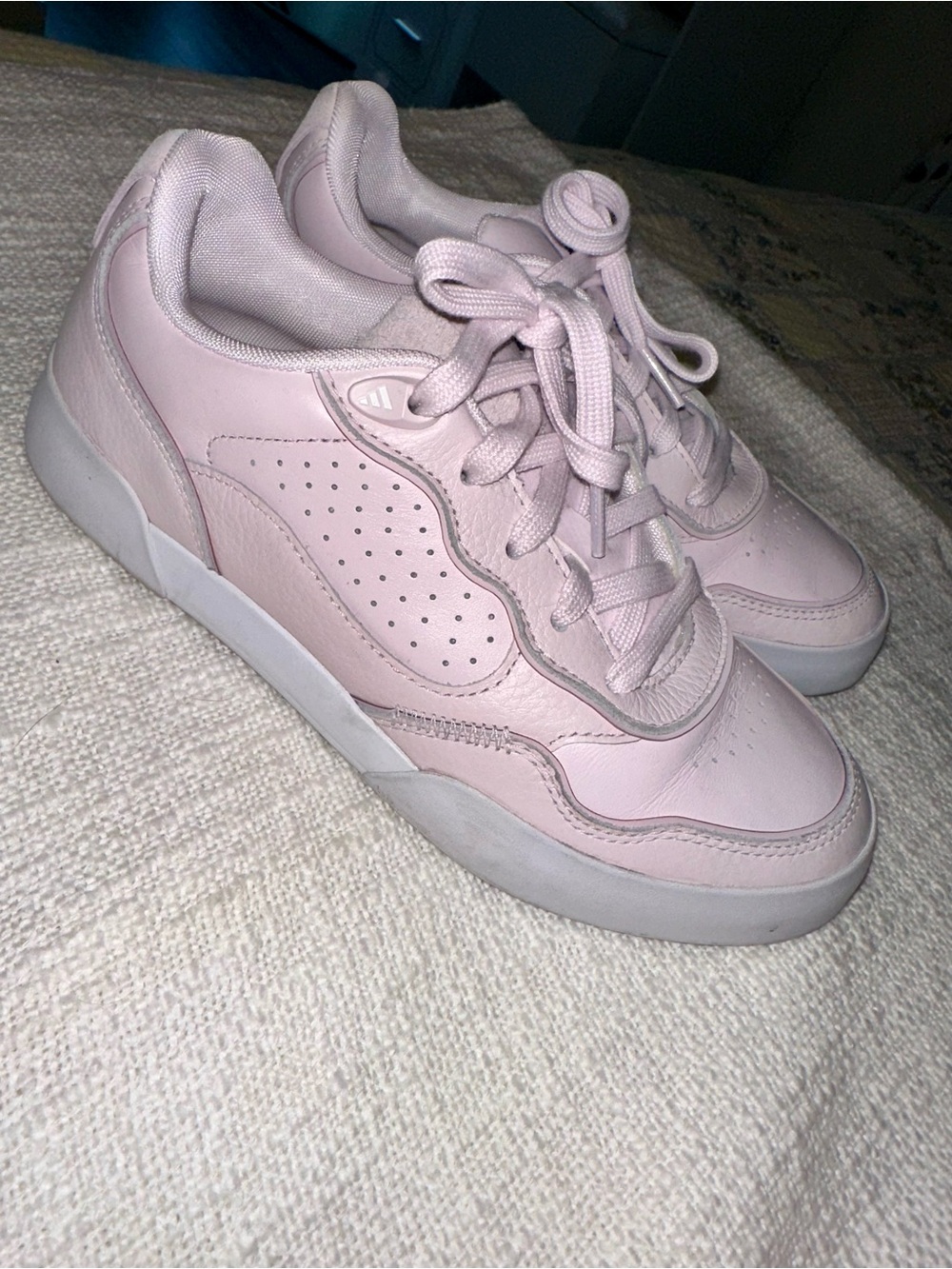 adidas Women's Light Pink Low-Top Lace-Up Sneakers